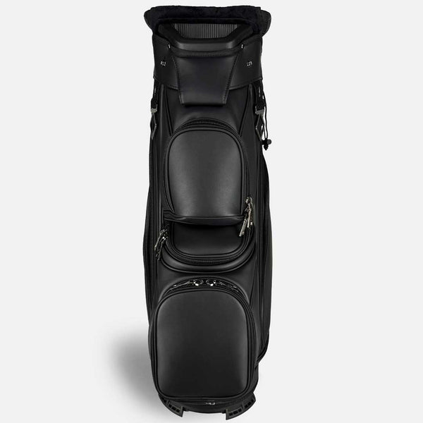 Black golf bag on a white background