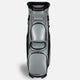 Gray golf bag with black accents on a white background