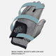 Gray glove with mesh fabric and breathable design on a light gray background