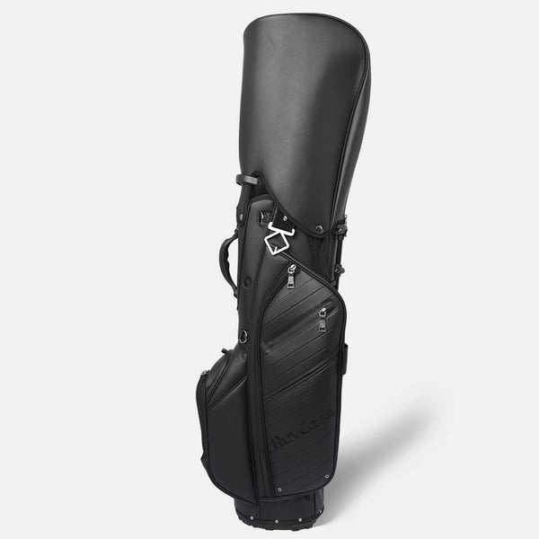 Black golf bag on a white background