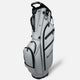 Gray golf bag with black accents on a white background