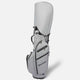 Gray golf bag with black accents on a white background