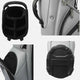 Collage of a golf bag with close-up details on a white background
